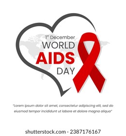 Vector graphic of World AIDS Day. 1st December World Aids Day poster