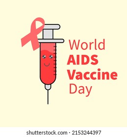 vector graphic of World AIDS Vaccine Day good for national World AIDS Vaccine Day celebration. flat design. flyer design.flat illustration.