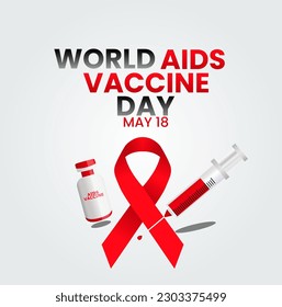 gráfico vectorial del día mundial de la vacuna contra el sida bueno para la celebración del día mundial de la vacuna contra el sida. diseño de volante.ilustración plana. 18 de mayo