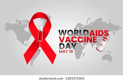 vector graphic of world aids vaccine day good for world aids vaccine day celebration. flyer design.flat illustration. may 18