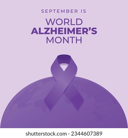 vector graphic of World Alzheimer's Month good for World Alzheimer's Month celebration. flat design. flyer design.flat illustration.