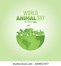 Vector Graphic Of World Animal Day Good For World Animal Day Celebration. Flat Design. Flyer Design.flat Illustration.