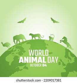 Vector Graphic Of World Animal Day Good For World Animal Day Celebration. Flat Design. Flyer Design.flat Illustration.