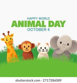 gráfico vetorial do Dia Mundial dos Animais ideal para a celebração do Dia Mundial dos Animais