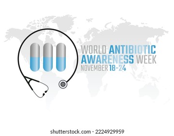 vector graphic of world antibiotic awareness week good for world antibiotic awareness week celebration. flat design. flyer design.flat illustration.