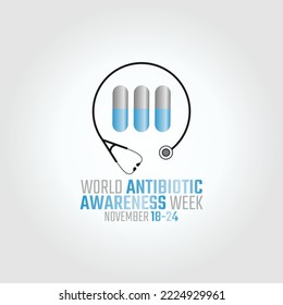 vector graphic of world antibiotic awareness week good for world antibiotic awareness week celebration. flat design. flyer design.flat illustration.