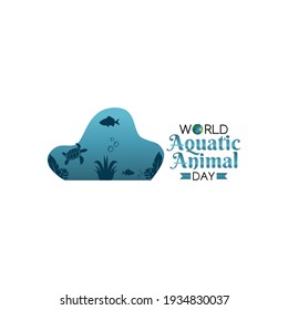vector graphic of world aquatic animal day good for world aquatic animal day celebration. flat design. flyer design.flat illustration.