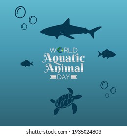 vector graphic of world aquatic animal day good for world aquatic animal day celebration. flat design. flyer design.flat illustration.