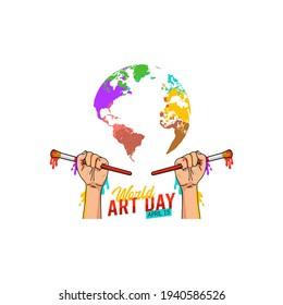 vector graphic of world art day good for world art day celebration. flat design. flyer design.flat illustration.