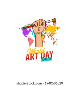 vector graphic of world art day good for world art day celebration. flat design. flyer design.flat illustration.