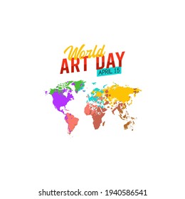 vector graphic of world art day good for world art day celebration. flat design. flyer design.flat illustration.