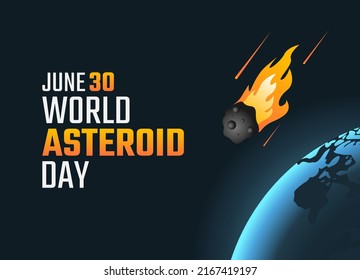 vector graphic of world asteroid day good for world asteroid day celebration. flat design. flyer design.flat illustration.