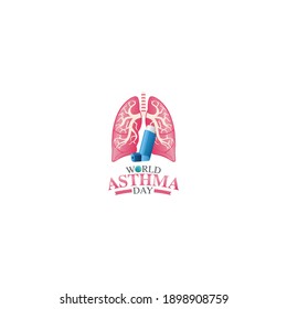 vector graphic of world asthma day good for world asthma day celebration. flat design. flyer design.flat illustration.
