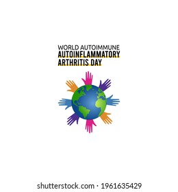 gráfico vectorial del Día Mundial de la Artritis Autoinflamatoria Autoinmune. diseño plano. diseño de volante.ilustración plana.	