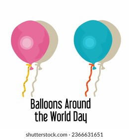 Vector graphic of world balloons around the day for world balloons around the day celebration. flat design. Line art design. flyer design. flat illustration. Banner design. October 01.
