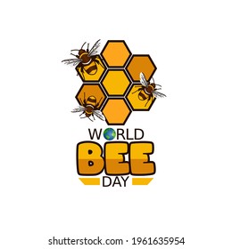 Vector Graphic Of World Bee Day Good For World Bee Day Celebration. Flat Design. Flyer Design.flat Illustration.	