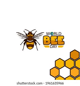 vector graphic of world bee day good for world bee day celebration. flat design. flyer design.flat illustration.	
