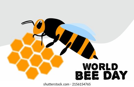 Vector Graphic Of World Bee Day Good For World Bee Day Celebration. Flat Design. Flyer Design.flat Illustration. May 20