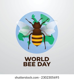 vector graphic of World Bee Day good for World Bee Day celebration. flat design. flyer design.flat illustration.