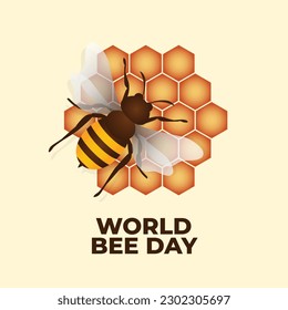 vector graphic of World Bee Day good for World Bee Day celebration. flat design. flyer design.flat illustration.