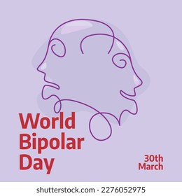 vector graphic of world bipolar day good for world bipolar day celebration. flat design. flyer design.flat illustration.