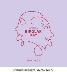 vector graphic of world bipolar day good for world bipolar day celebration. flat design. flyer design.flat illustration.