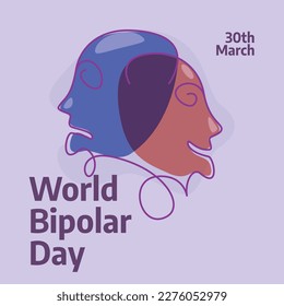 vector graphic of world bipolar day good for world bipolar day celebration. flat design. flyer design.flat illustration.