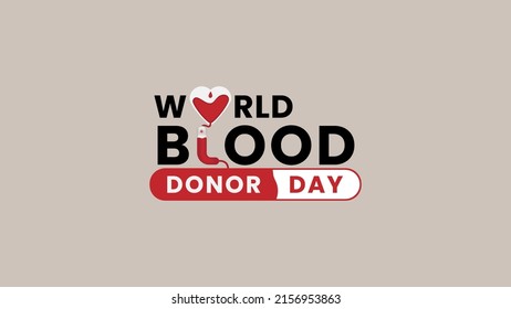 Vector graphic of world blood donor day greeting text. With red blood flow illustration. Suitable for making greeting card on world blood donor day events