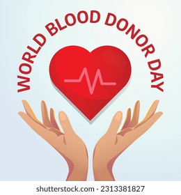 vector graphic of World Blood Donor Day good for World Blood Donor Day celebration. flat design. flyer design.flat illustration.
