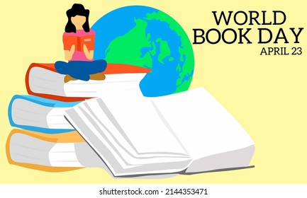 Vector graphic of world book day for world book day celebration. flat design. flyer design. flat illustration. April 23.