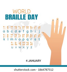 vector graphic of world braille day good for world braille day celebration. flat design. flyer design.flat illustration.