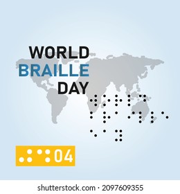 Vector graphic of world braille day good for world braille day celebration. Poster design, flat illustration.