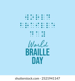 Vector gráfico del Día Mundial del Braille ideal para la celebración del Día Mundial del Braille.