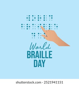 gráfico vetorial do Dia Mundial do Braille ideal para a celebração do Dia Mundial do Braille.