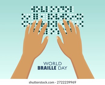 Vector gráfico del Día Mundial del Braille para la celebración del Día Mundial del Braille.