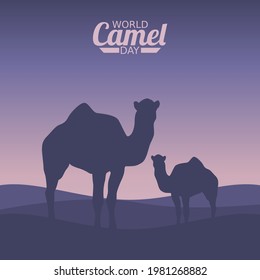 vector graphic of world camel day good for world camel day celebration. flat design. flyer design.flat illustration.