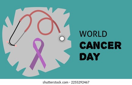 Vector graphic of world cancer day for world cancer day celebration. flat design. flyer design. February 04.