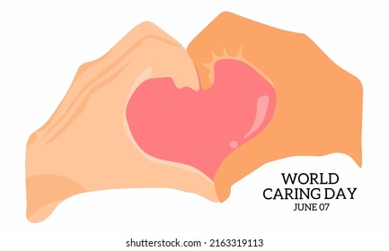 Vector graphic of world caring day for world caring day celebration. flat design. flyer design. flat illustration. Banner design. June 07.