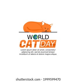 vector graphic of world cat day good for world cat day celebration. flat design. flyer design.flat illustration.