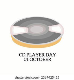 Vector graphic of world cd player day for world cd player day celebration. flat design. Line art design. flyer design. flat illustration. Banner design. October 01.