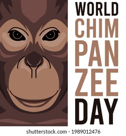 vector graphic of world chimpanzee day good for world chimpanzee day celebration. flat design. flyer design.flat illustration.	