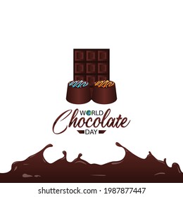 vector graphic of world chocolate day good for world chocolate day celebration. flat design. flyer design.flat illustration.	