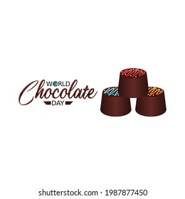 vector graphic of world chocolate day good for world chocolate day celebration. flat design. flyer design.flat illustration.	