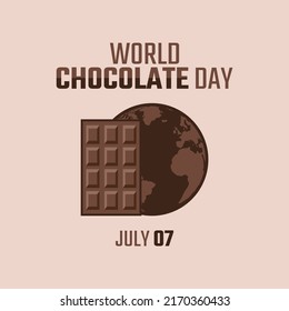 vector graphic of world chocolate day good for world chocolate day celebration. flat design. flyer design.flat illustration.