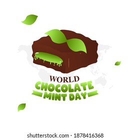 vector graphic of world chocolate mint day good for chocolate mint day celebration. flat design. flyer design.flat illustration.