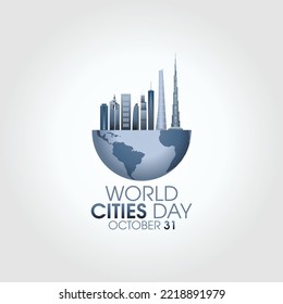 vector graphic of world cities day good for world cities day celebration. flat design. flyer design.flat illustration.