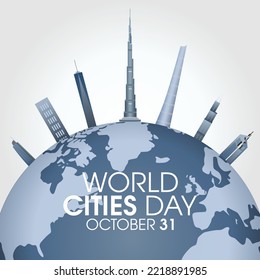 vector graphic of world cities day good for world cities day celebration. flat design. flyer design.flat illustration.