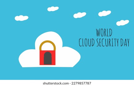 Vector graphic of world cloud security day day for world cloud security day celebration. flat design. flyer design. March .