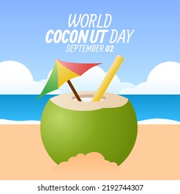 vector graphic of world coconut day good for world coconut day celebration. flat design. flyer design.flat illustration.