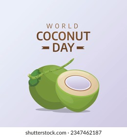 vector graphic of World Coconut Day good for World Coconut Day celebration. flat design. flyer design.flat illustration.